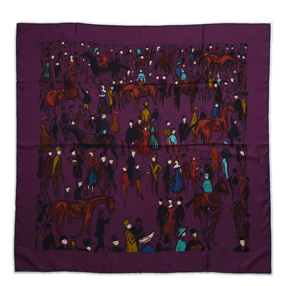 Hermes Silk Paddock Scarf 90 Prun Turquoise Brun 1 of 6