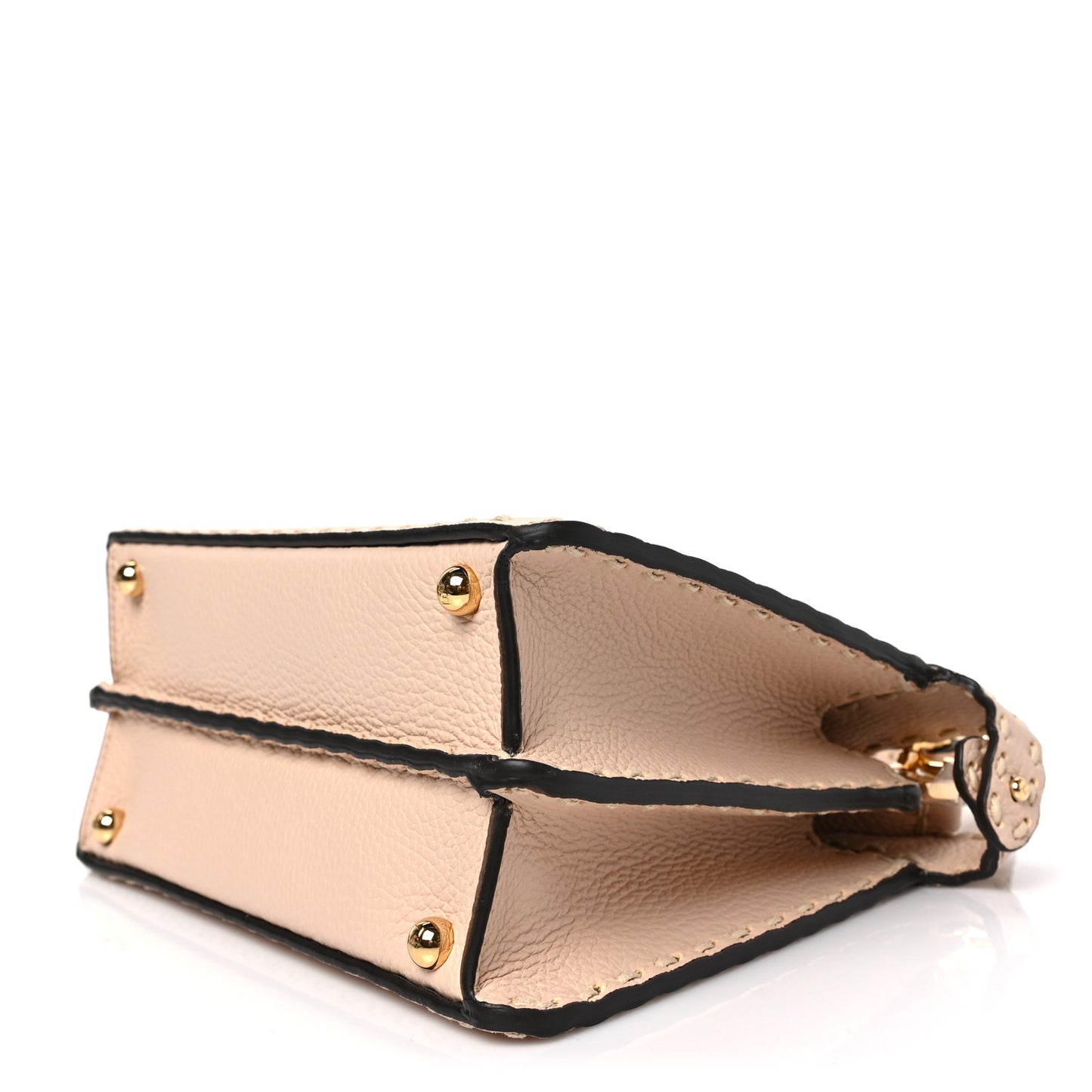 Vitello Granato Camoscio Selleria Macro Stitchings Small Peekaboo I SEE U Satchel Rosa Plaster