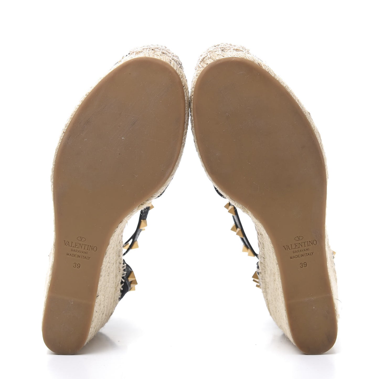 Canvas Poppy Embroidered Rockstud Ankle Wrap Espadrille 15/85mm Wedges 39 Black
