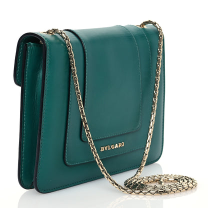 Bulgari Calfskin Small Serpenti Forever Snake Strap Crossbody Bag Emerald Green 4 of 16