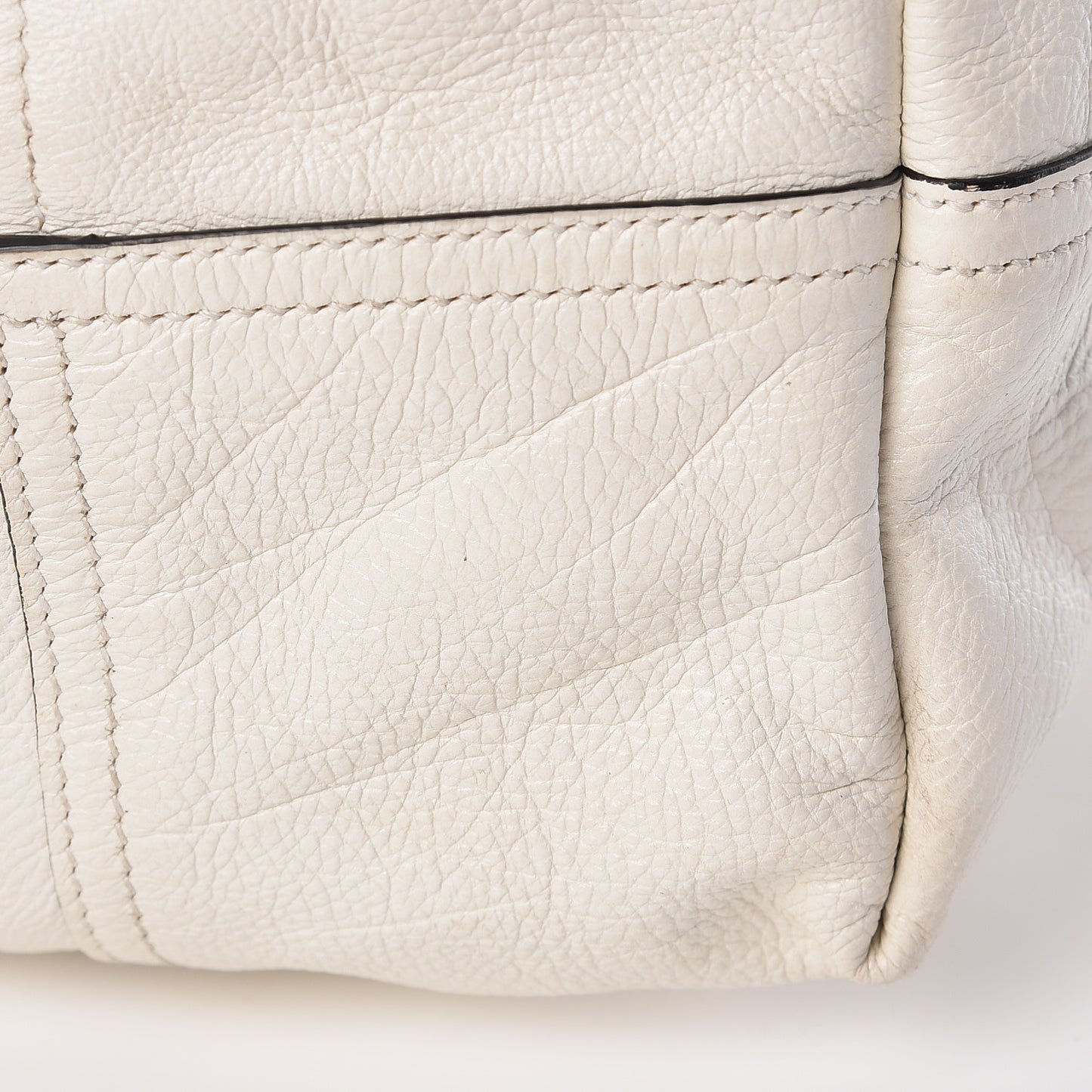 Glace Calf Etiquette Shoulder Tote Bianco Astra