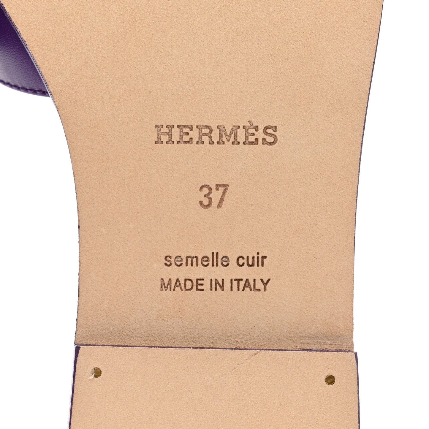 Calfskin Oran Sandals 37 Violet Majorette