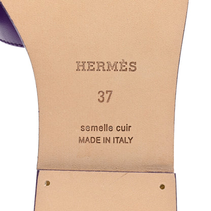 Hermes Calfskin Oran Sandals 37 Violet Majorette 6 of 8
