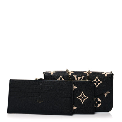 Louis Vuitton Empreinte Monogram Giant Felicie Pochette Black Beige 1 of 12