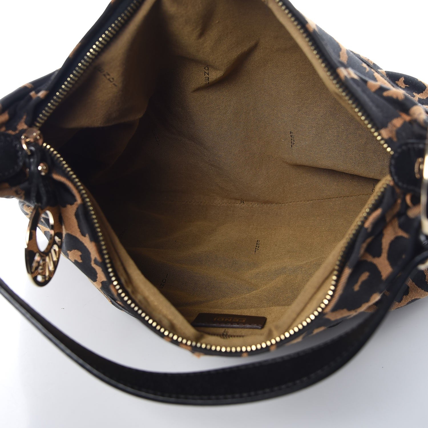 Fendi Jacquard Leopard Print Chef Hobo Tobacco 5 of 7