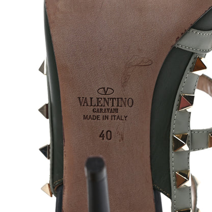 Valentino Garavani Calfskin Nappa Rockstud Ankle Strap 100mm Pumps 40 Marine Multicolor 6 of 7