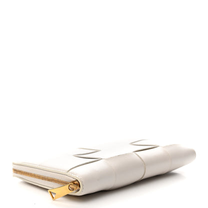 Bottega Veneta Nappa Maxi Intrecciato Zip Around Wallet White 4 of 10