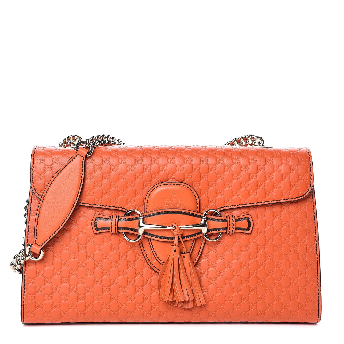 Microguccissima Medium Emily Chain Shoulder Bag Sun Orange