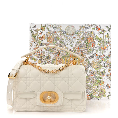 Christian Dior Lambskin Cannage Small Jolie Top Handle Bag Latte 11 of 11