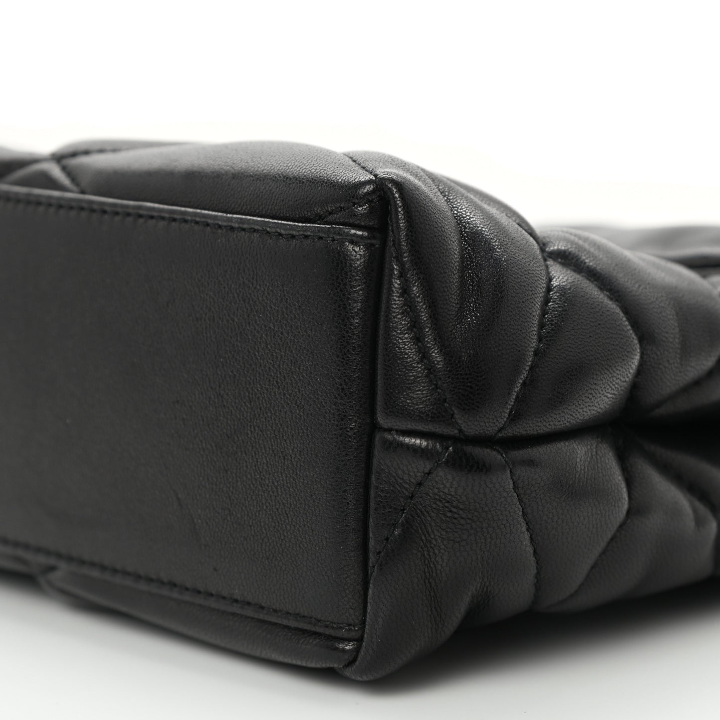 Lambskin Quilted Sade Puffer Envelope Clutch Black