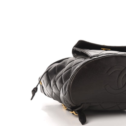 Chanel Lambskin Quilted Drawstring Backpack Black 8 of 11