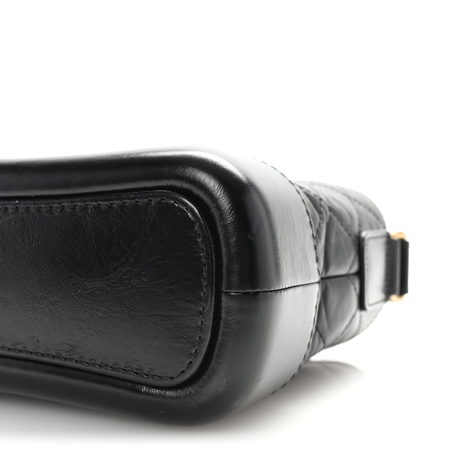 Aged Calfskin Quilted Small Gabrielle Hobo Black