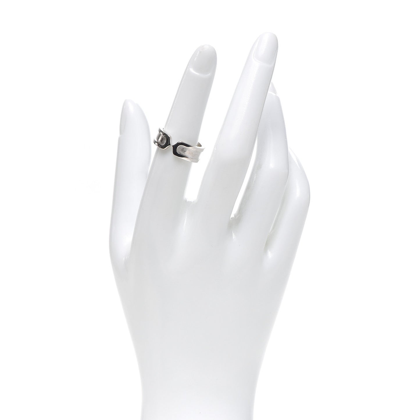 18K White Gold 6.5mm C De Cartier Ring 53 6.5
