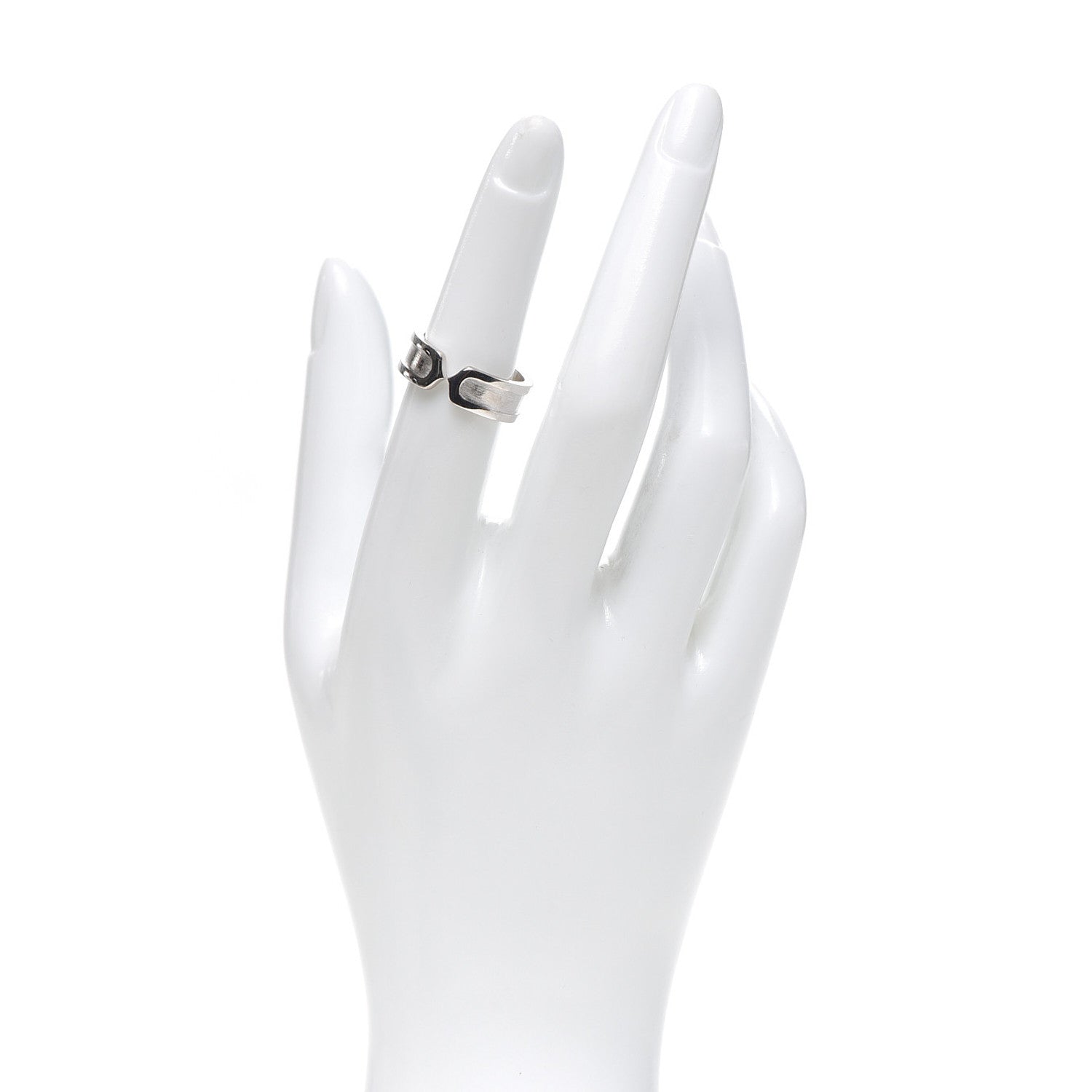 Cartier 18K White Gold 6.5mm C De Cartier Ring 53 6.5 2 of 5