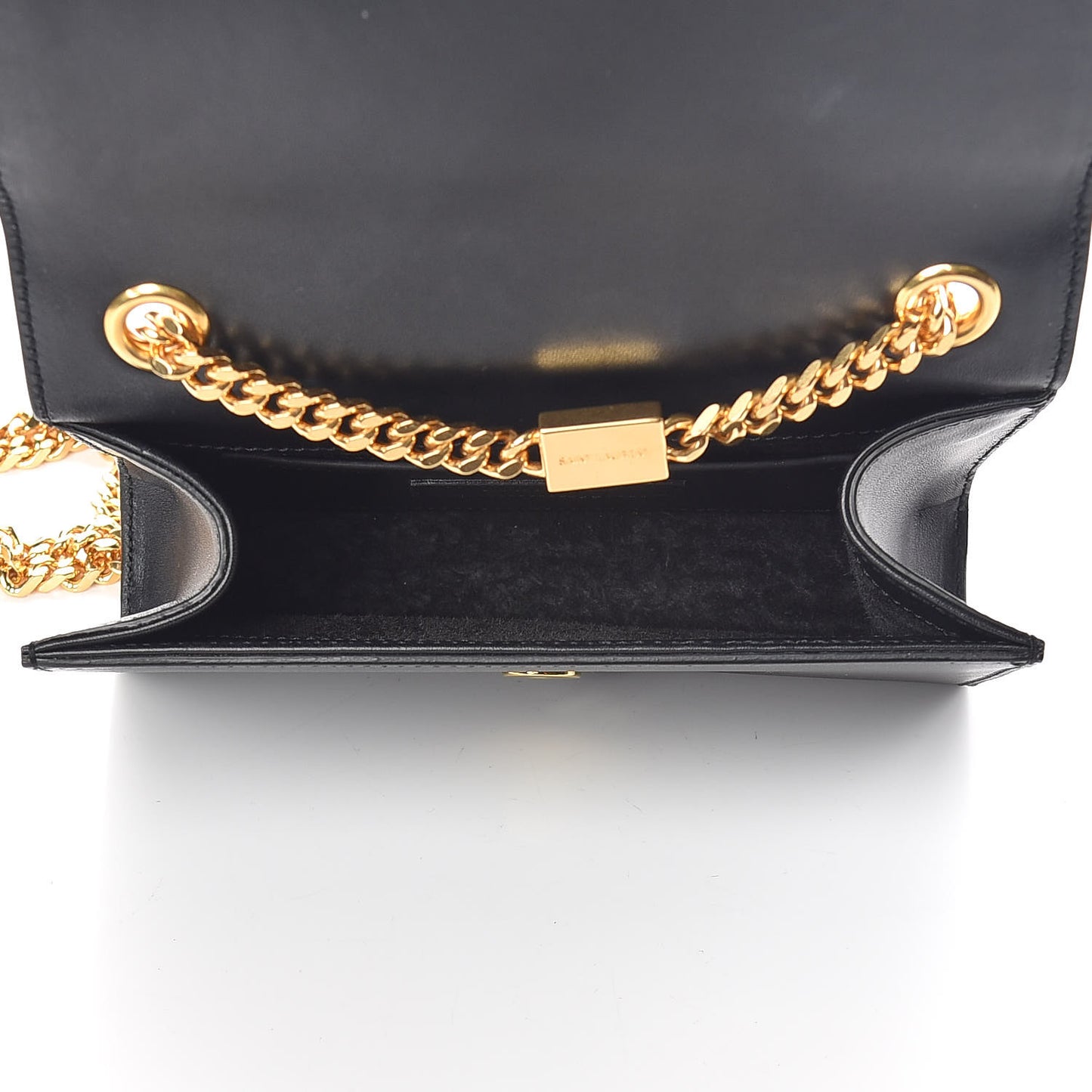 Calfskin Small Classic Monogram Kate Tassel Satchel Black