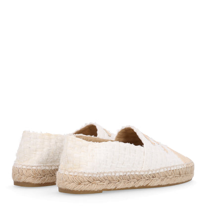 Chanel Tweed Grosgrain CC Espadrilles 36 White Beige 5 of 10