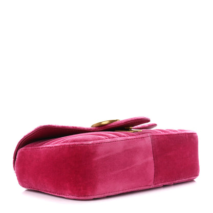 Gucci Velvet Matelasse Mini GG Marmont Shoulder Bag Light Raspberry Rose 4 of 11