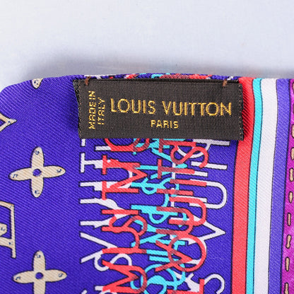 Louis Vuitton Silk Monogram Map Bandeau Blue Lagon 3 of 5
