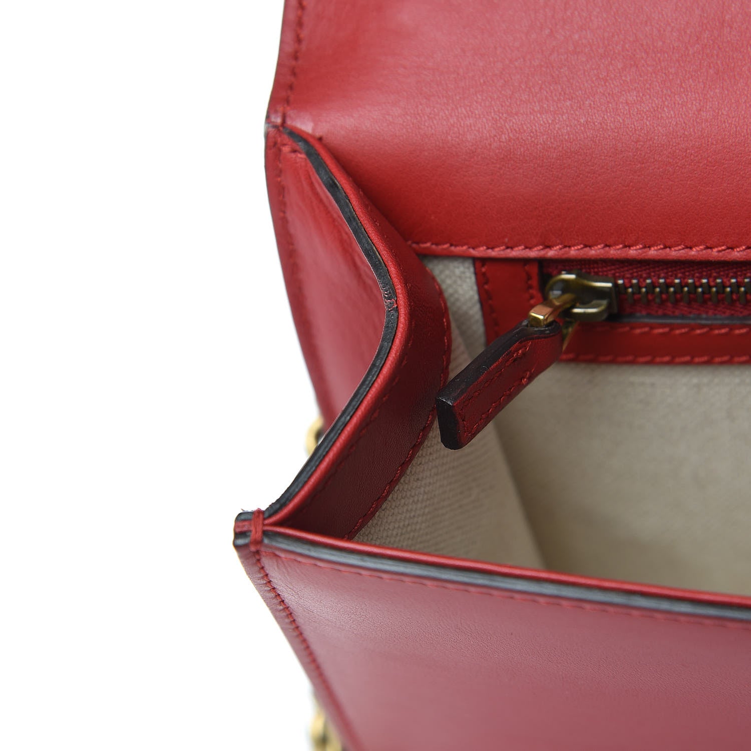 Gucci Calfskin Web Medium Peony Chain Shoulder Bag Red 10 of 13