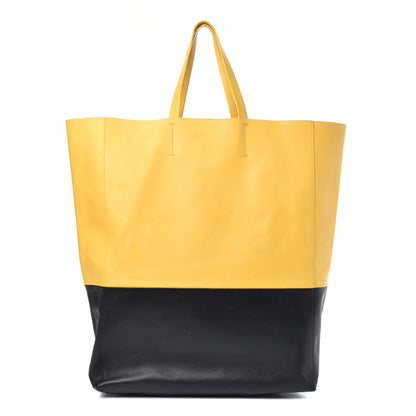 Celine Lambskin Vertical Bi-Color Cabas Black Yellow 1 of 15