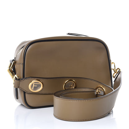 Fendi Vitello Century Velvet F is Fendi FF Multicolor Bi-Color Camera Case Fango Black Multicolor 3 of 8