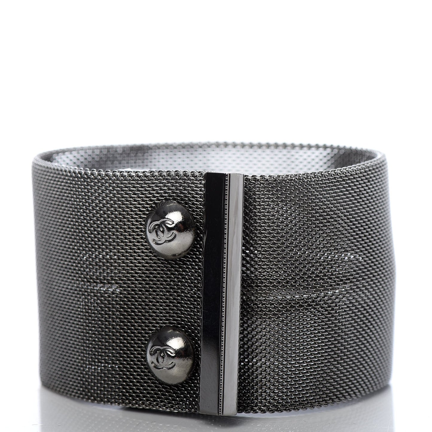 Metal Mesh CC Bracelet M Ruthenium