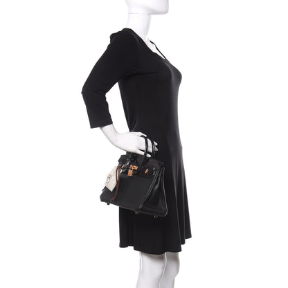 Hermes Taurillon Novillo Shiny Niloticus Crocodile Birkin Touch 25 Black 2 of 35