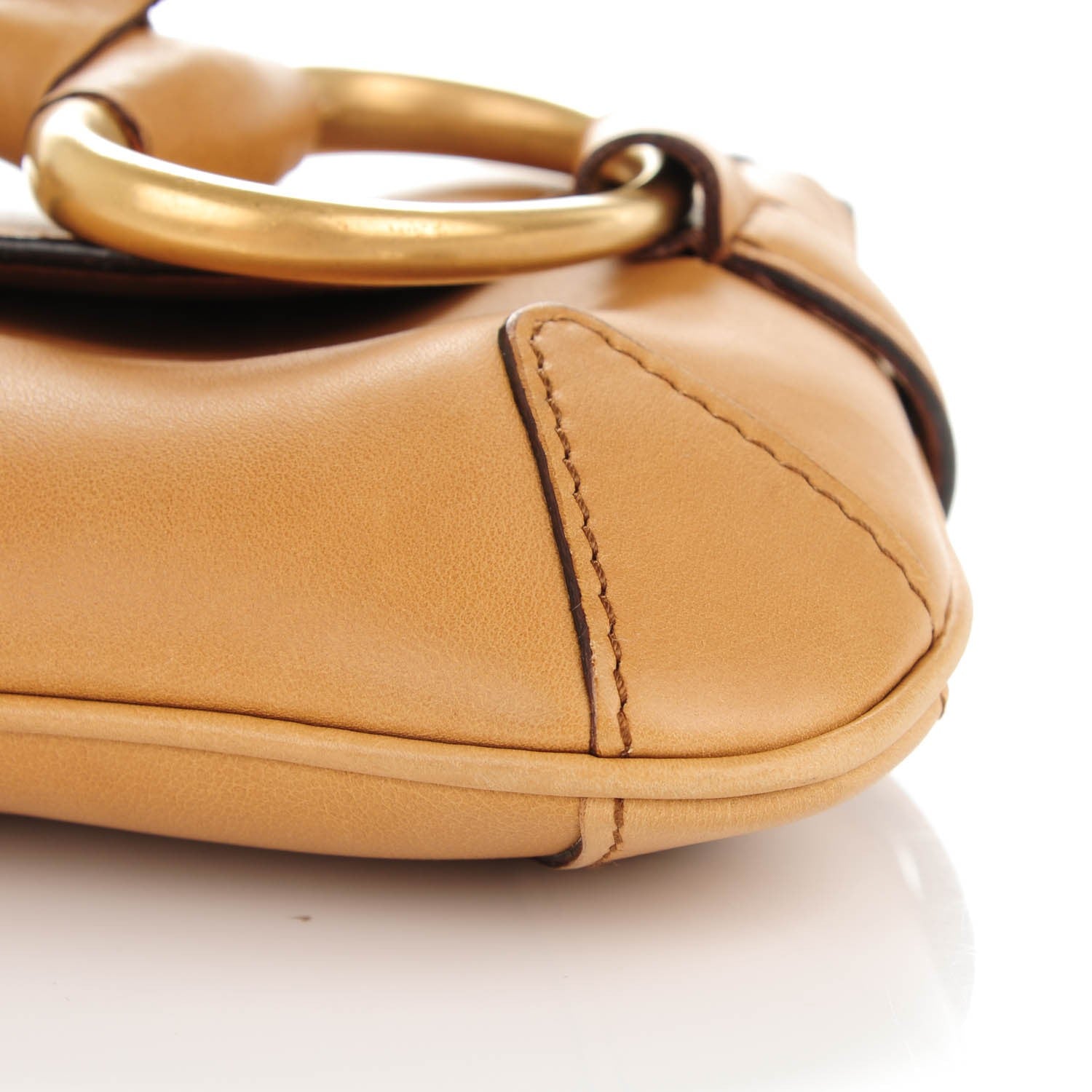 Gucci Calfskin Horsebit Chain Clutch Tan 5 of 8