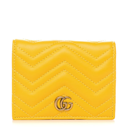 Gucci Calfskin Matelasse GG Marmont Card Case Stone Topaz 1 of 8