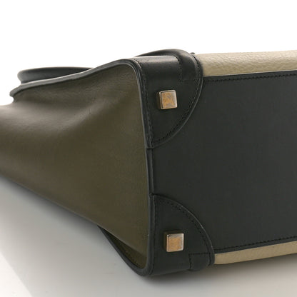 Celine Elephant Calfskin Micro Tri-Color Luggage Chalk 9 of 12