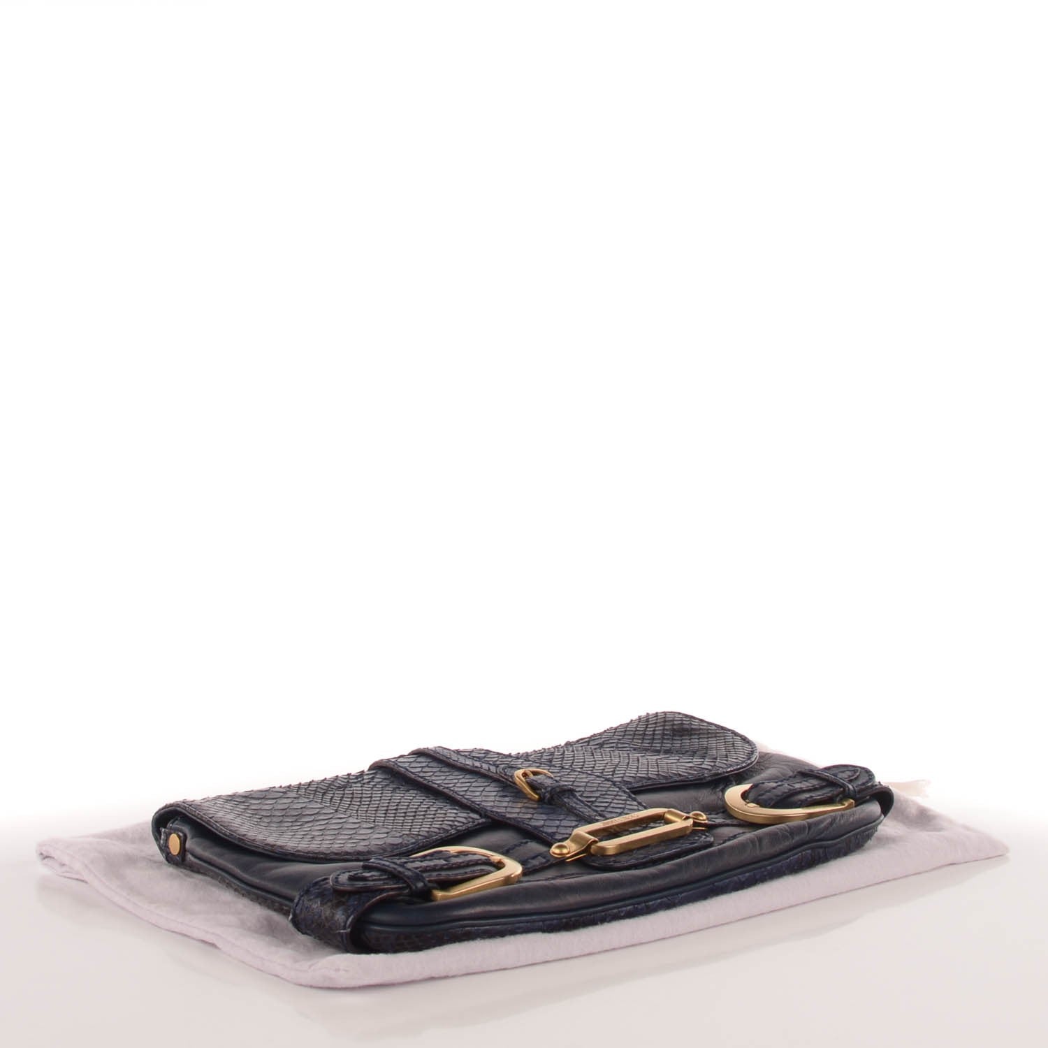 Jimmy Choo Python Troy Clutch Navy 4 of 8