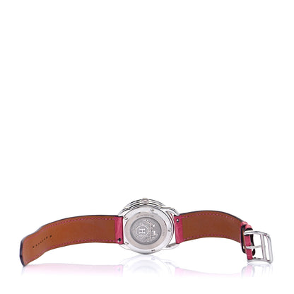 Hermes Stainless Steel Alligator Mother of Pearl 38mm Arceau Petite Lune Automatic Watch Braise 6 of 7