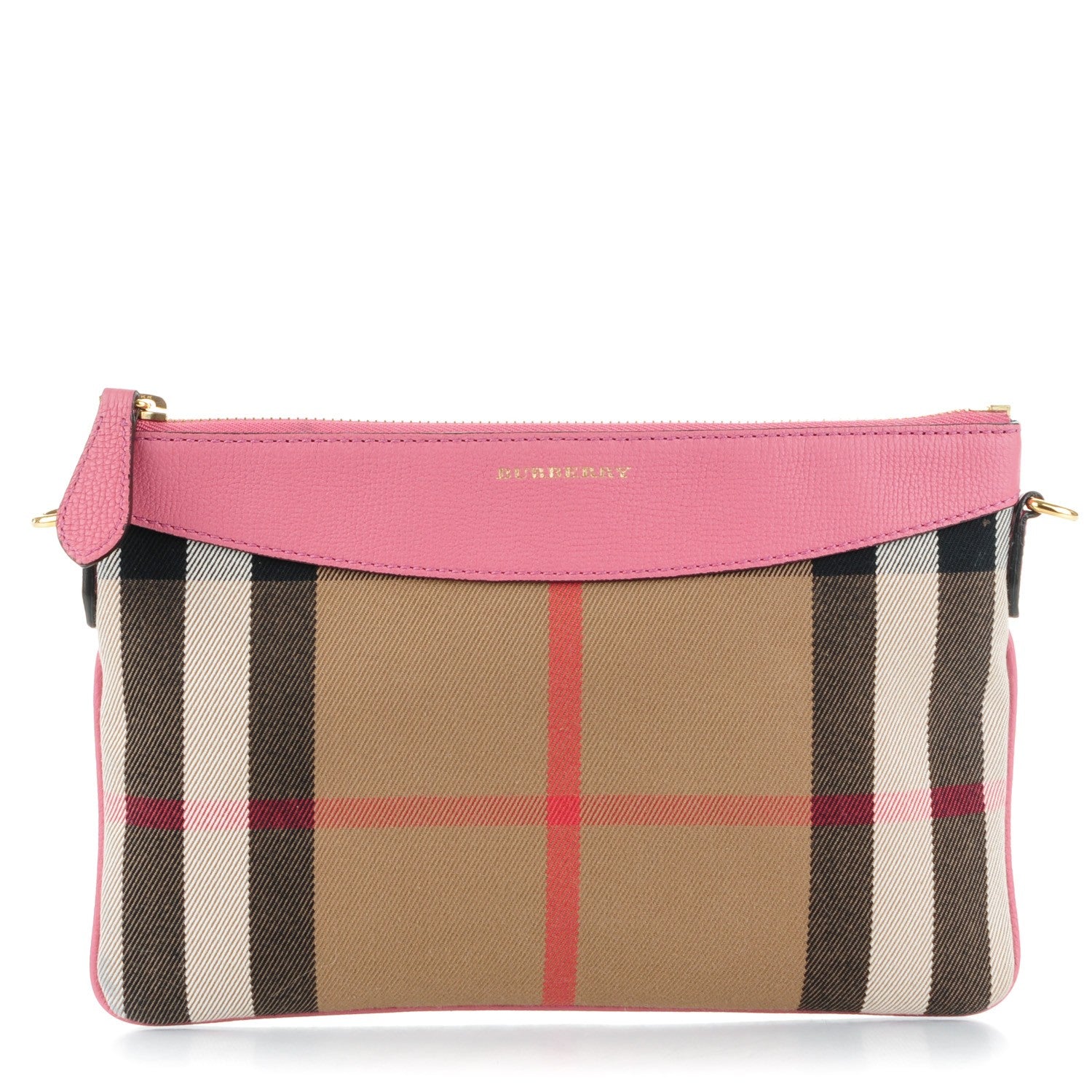 Burberry House Check Derby Peyton Crossbody Clutch Bag Pink 1 of 8
