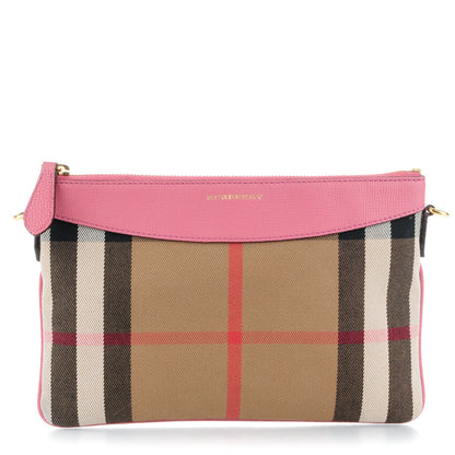 Burberry House Check Derby Peyton Crossbody Clutch Bag Pink 1 of 8