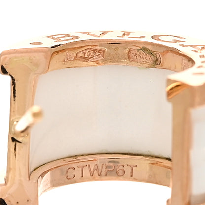 Bulgari 18K Rose Gold White Ceramic B.Zero1 Hoop Earrings 4 of 5