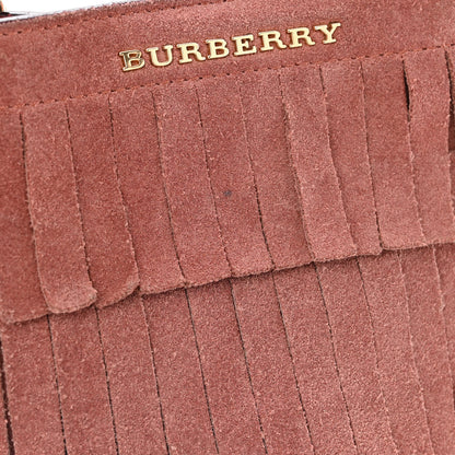 Burberry Suede Fringe Mini Bucket Bag Russet Pink 12 of 13