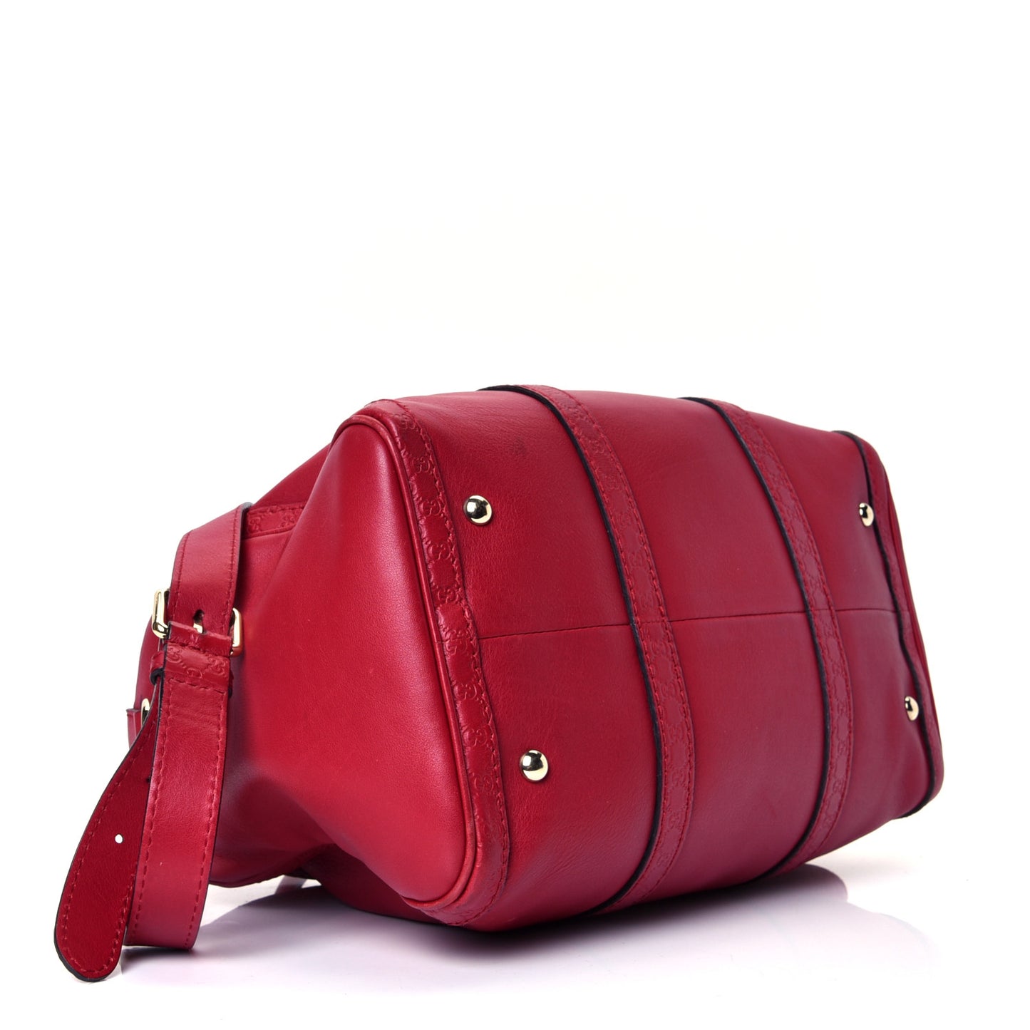 Calfskin Microguccissima Trim Medium Boston Raspberry Red