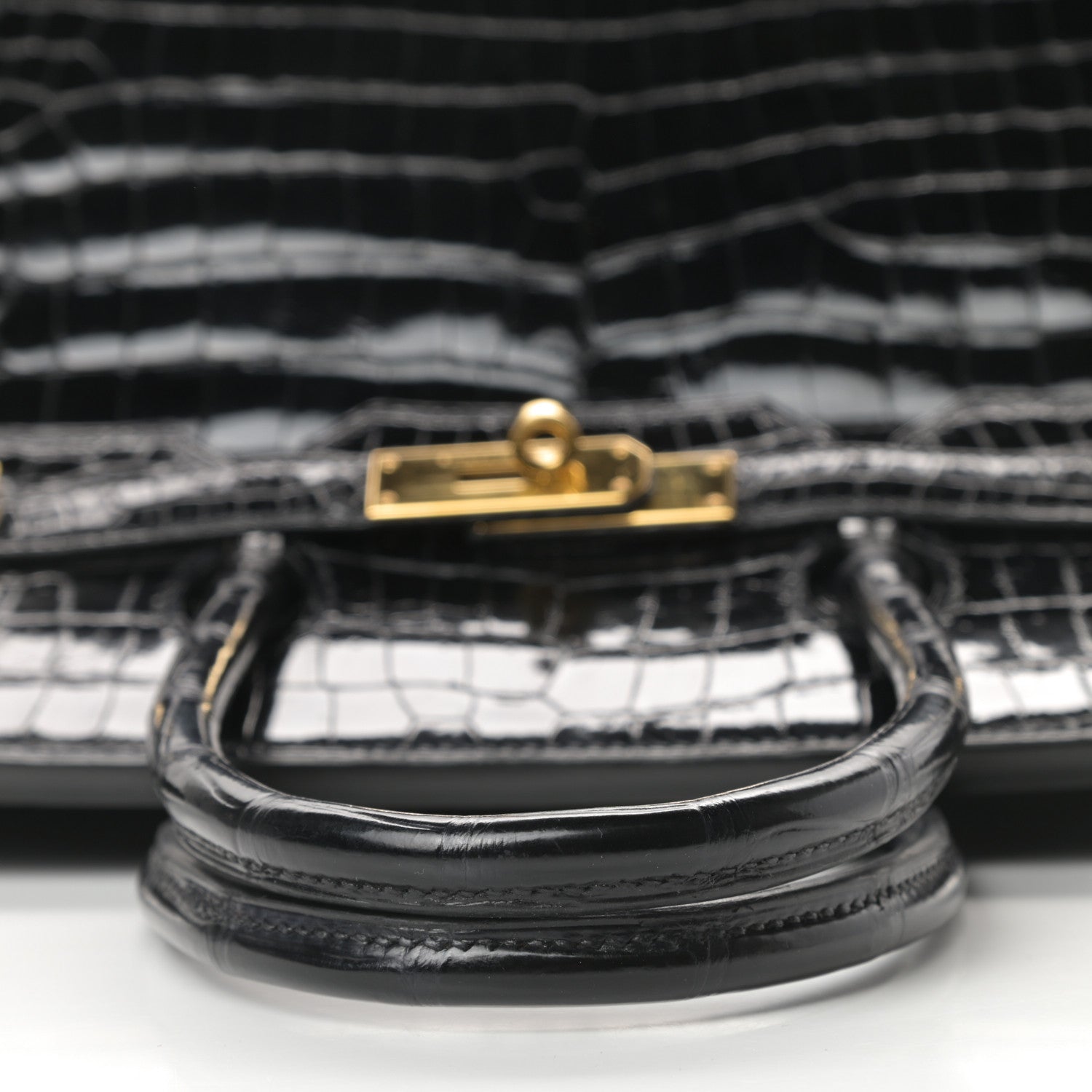 Hermes Shiny Porosus Crocodile Birkin 35 Black 10 of 30