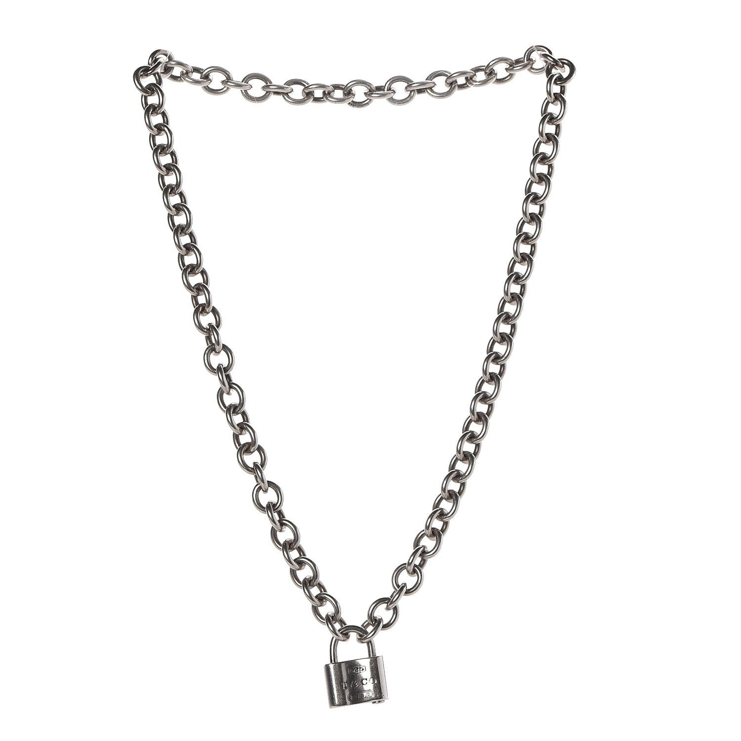 Sterling Silver 1837 Lock Charm Necklace