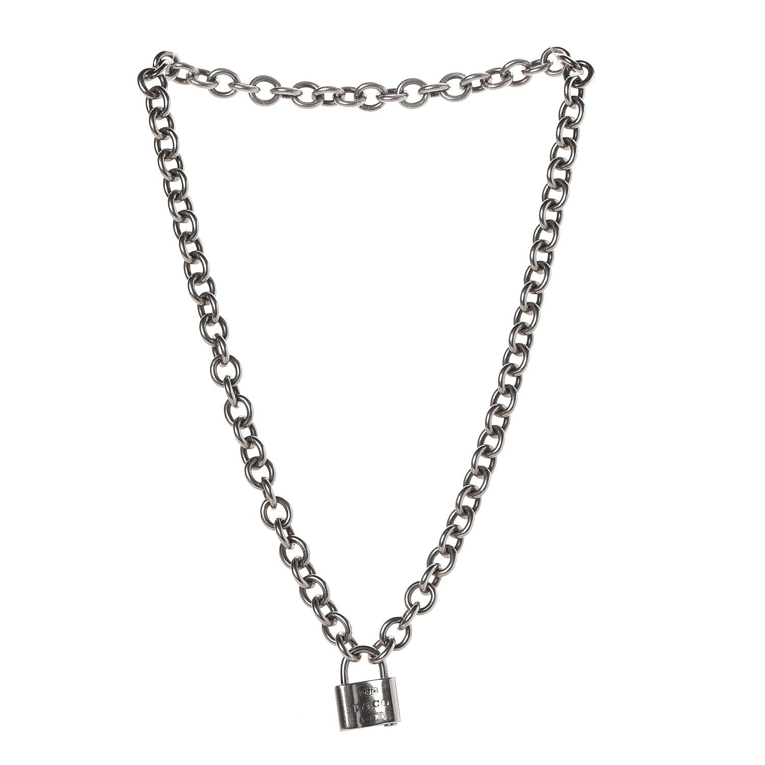 Tiffany Sterling Silver 1837 Lock Charm Necklace 3 of 5