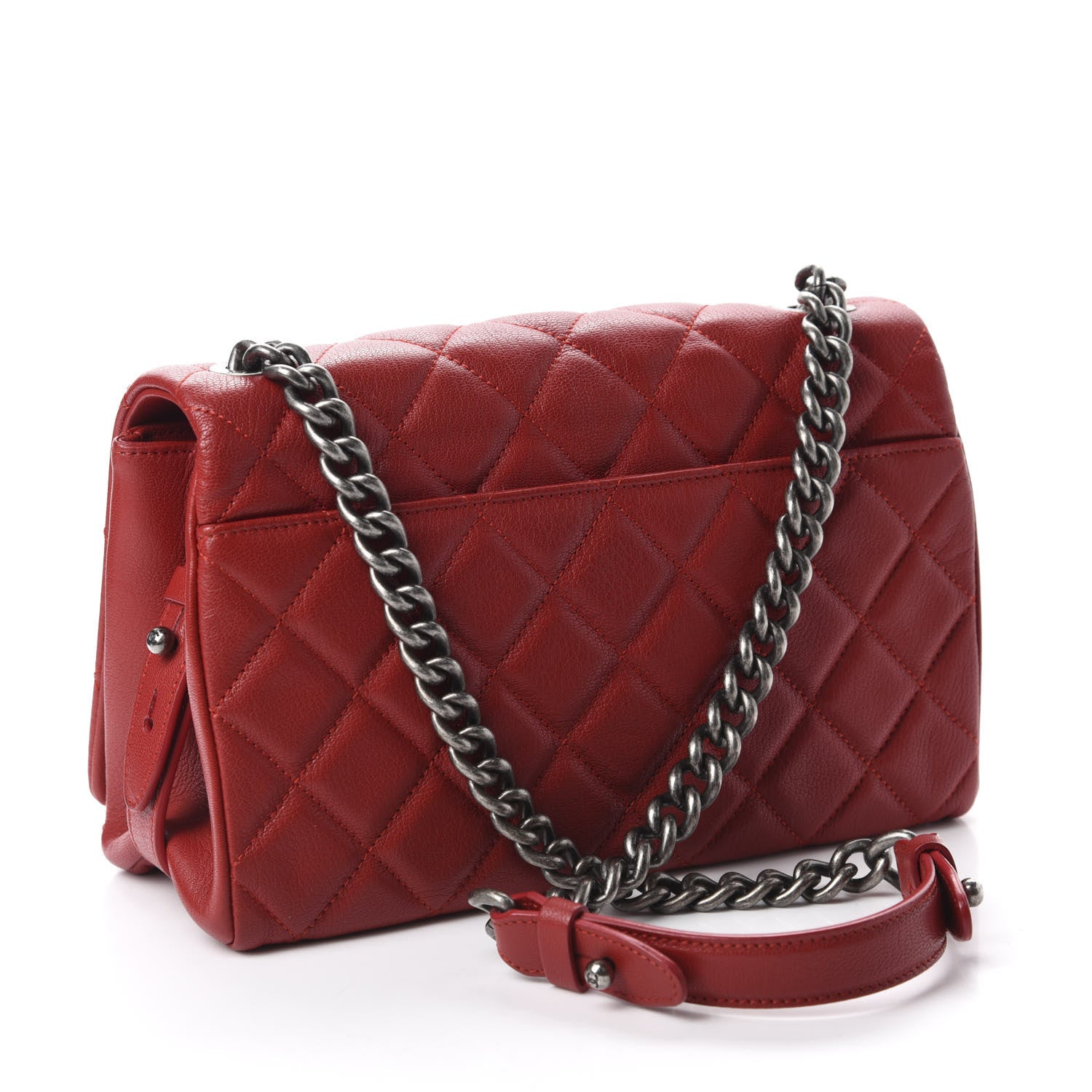 Chanel Goatskin Quilted Medium City Rock Flap Red 3 of 11
