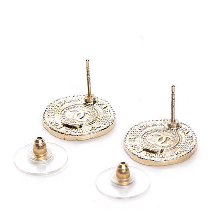 Chanel Metal CC Rue Cambon Round Earrings Gold 3 of 5