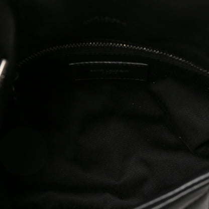 Saint Laurent Lambskin Quilted Toy Loulou Puffer Monogram Chain Satchel Black 5 of 8