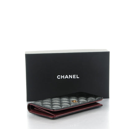 Chanel Caviar Quilted Yen Wallet Black 4 of 8
