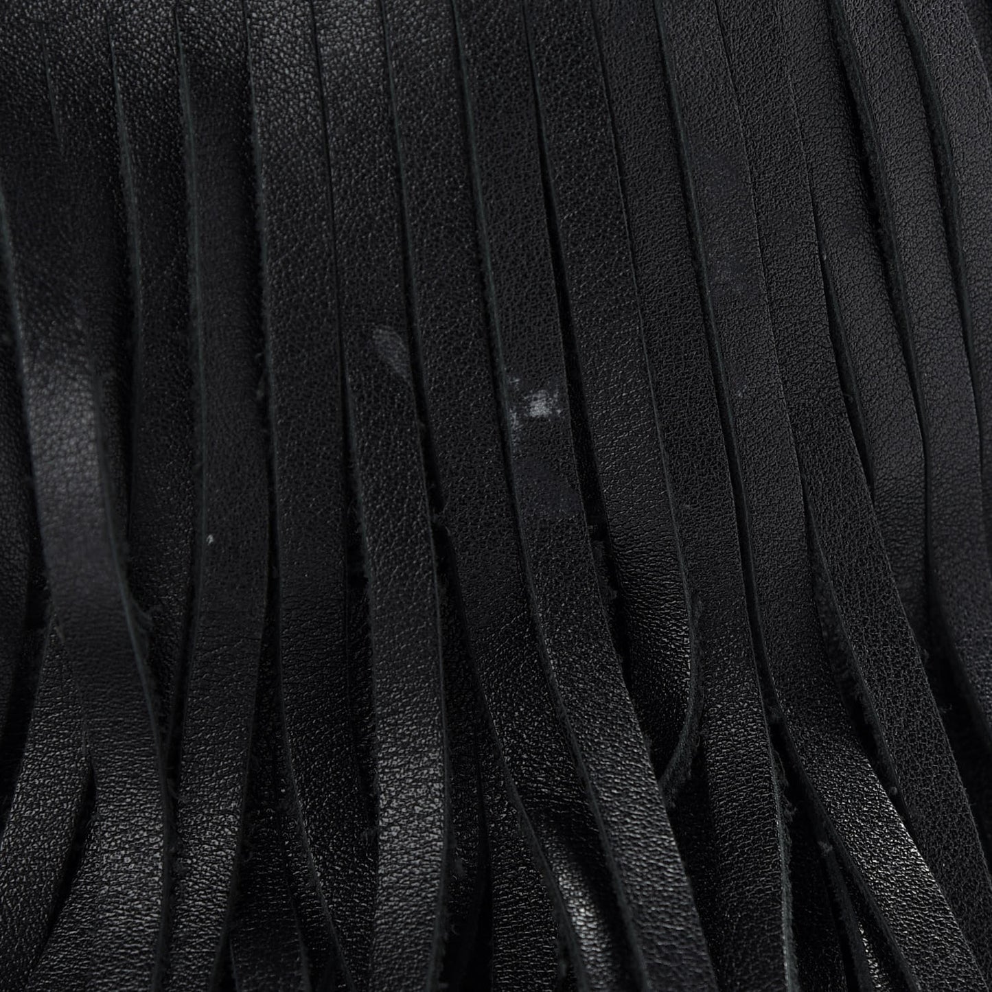 Calfskin Small Emmanuelle Fringe Hobo Bag Black