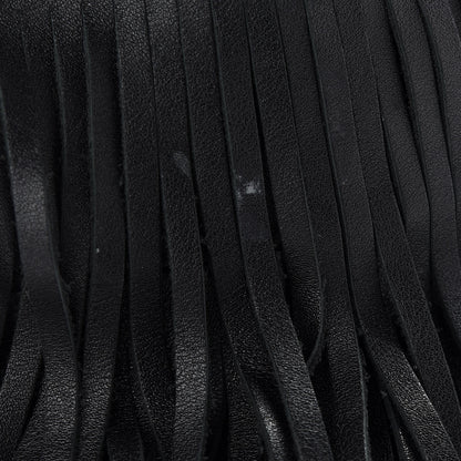 Saint Laurent Calfskin Small Emmanuelle Fringe Hobo Bag Black 10 of 11