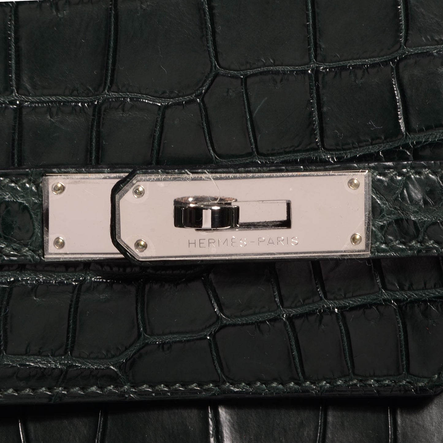 Matte Porosus Crocodile Birkin 40 Vert Fonce