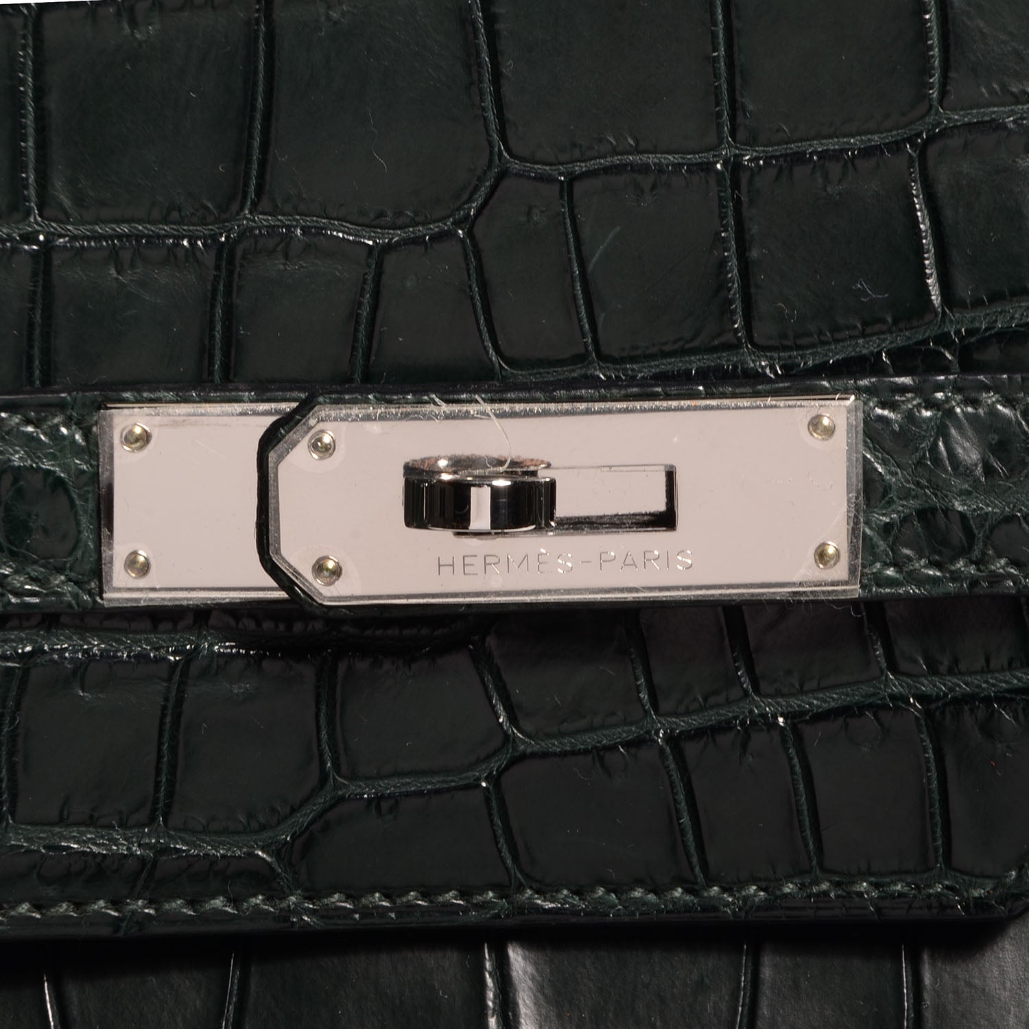 Hermes Matte Porosus Crocodile Birkin 40 Vert Fonce 7 of 10