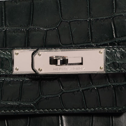 Hermes Matte Porosus Crocodile Birkin 40 Vert Fonce 7 of 10
