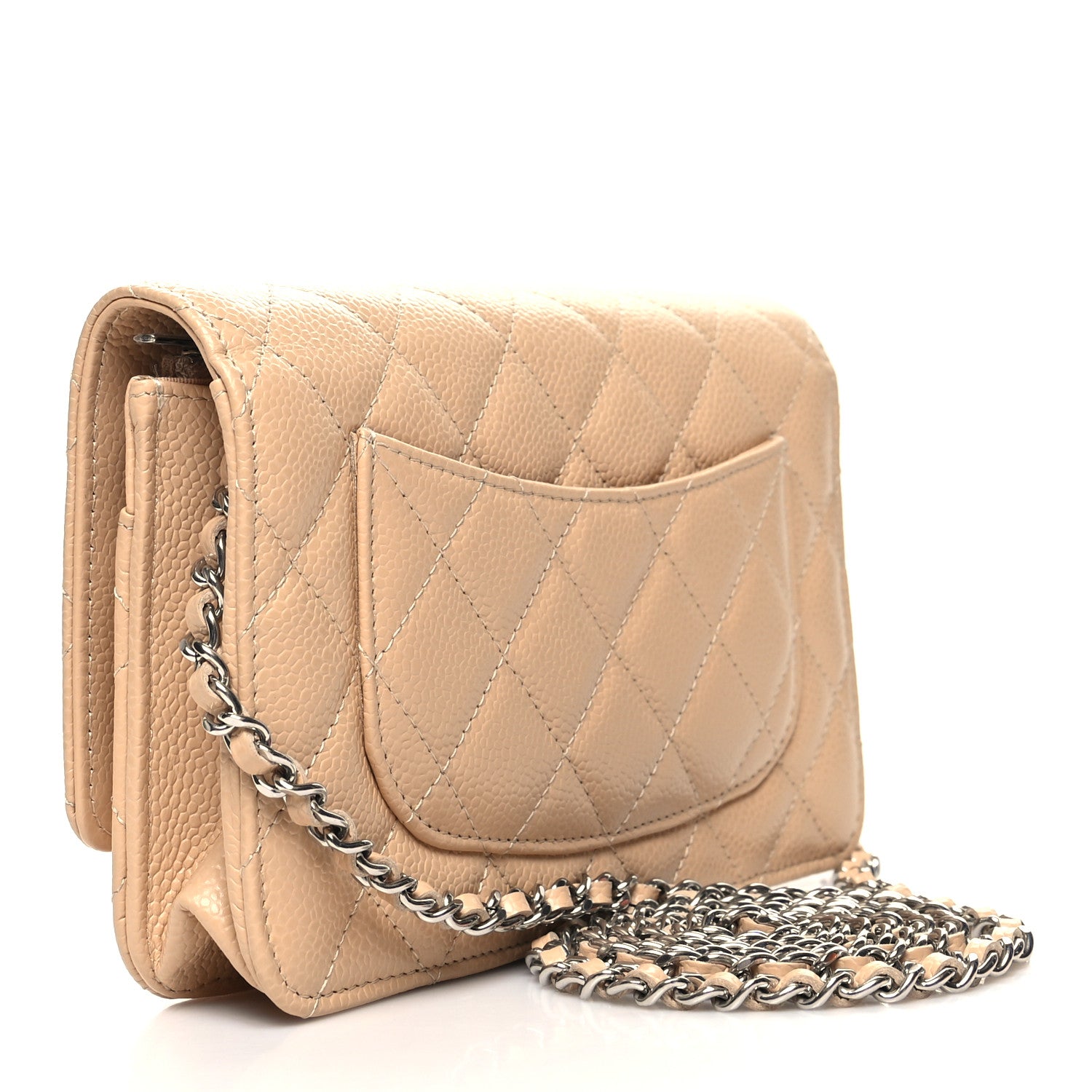 Chanel Caviar Quilted Wallet On Chain WOC Beige 3 of 11